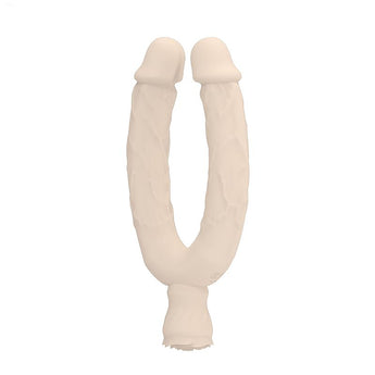 Pênis realístico duplo com vibração em TPE 22 cm