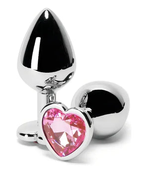 Plug anal em aço inox com joia decorativa tamanho P