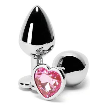 Plug anal em aço inox com joia decorativa tamanho P