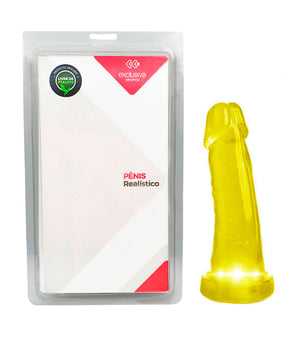 Prótese Peniana Realística em PVC com 3 Variações de Brilho em LED