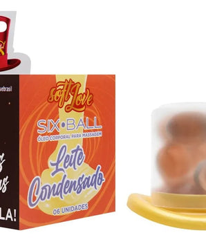 Six Ball Leite Condensado Soft Love com 6 bolinhas beijáveis lubrificantes