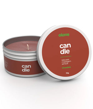 Vela hidratante beijável Olove Candle sabor chocolate 70 g para massagem corporal