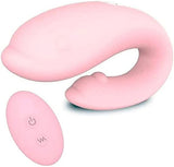 Vibrador de casal Golfinho com controle remoto recarregável