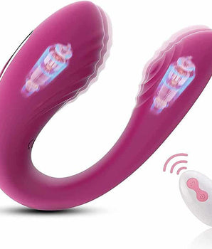 Vibrador para casal Pink recarregável com estimulador clitoriano