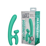 Vibrador recarregável para ponto G com estimulador clitoriano e encaixe para os dedos