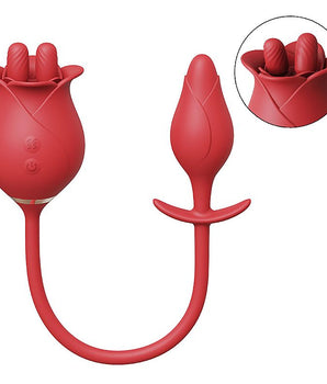 Vibrador Rosa com língua estimuladora para clitóris e ponto G