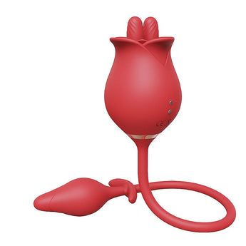 Vibrador Rosa com língua estimuladora para clitóris e ponto G