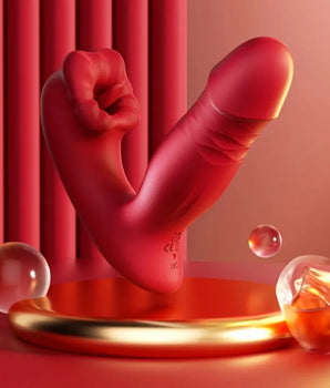 Vibrador vai e vem com boca estimuladora e controle por aplicativo