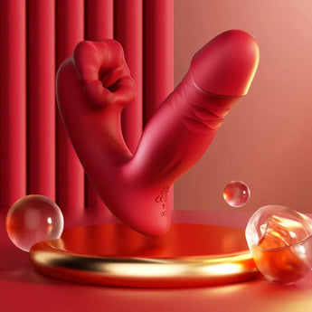 Vibrador vai e vem com boca estimuladora e controle por aplicativo
