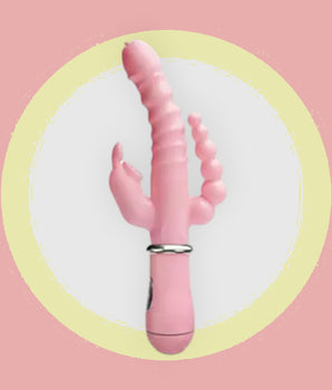 Vibrador Ponto G Duplo com Plug Anal-Recarregável e Macio